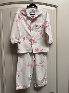 Petite Plume Pink Floral White Pajama Set